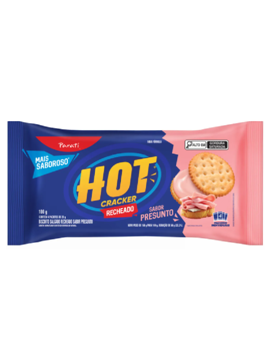Biscoito Rech Hot Cracker Presunto 18X4X100Gr