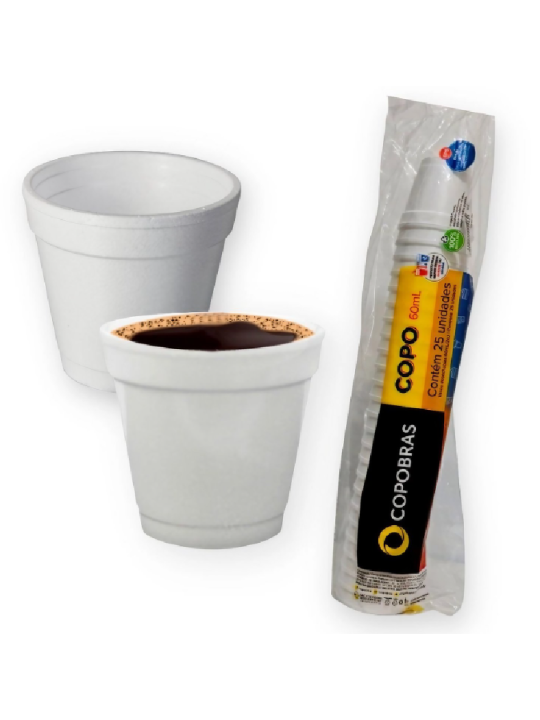 Copo Isopor Termico 60Ml Cct-060 Copobras Term - Pacote C/25 Un