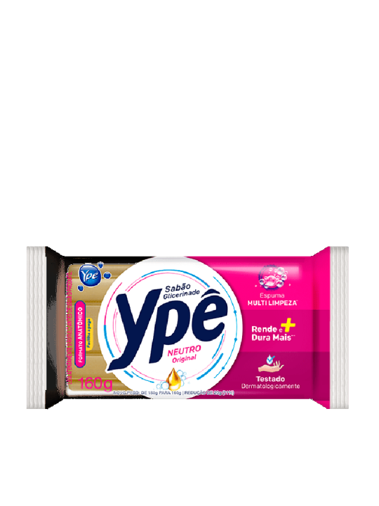 Sabão Barra Glicerinado Ype Neutro 160Gr - Unitario - Ype