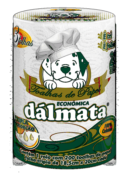 Toalha De Papel 18,5Cm X 20Cm Multiuso Folha Tripla C/200 100% Celulose Dalmata