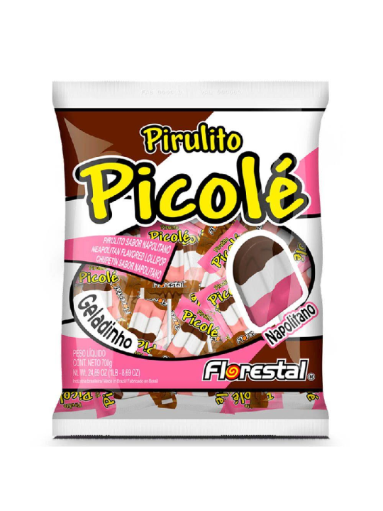 Pirulito Picole Napolitano 550Gr Florestal - Pacote Pirulito Picole Napolitano 550Gr Florestal - Pacote