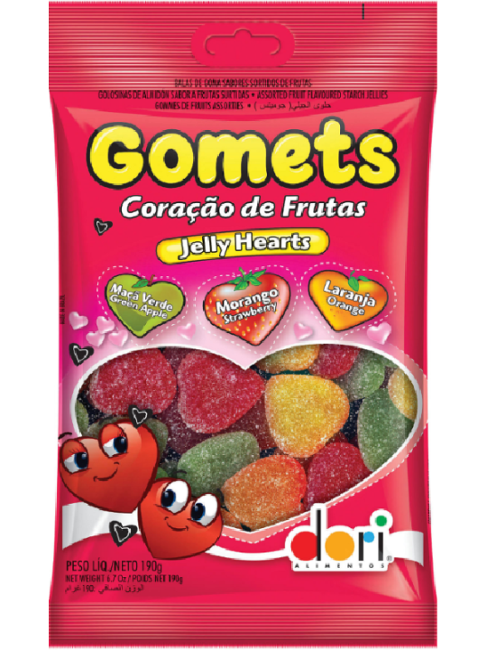 Bala Gomets Coracao Hearts 150Gr Dori - Pacote
