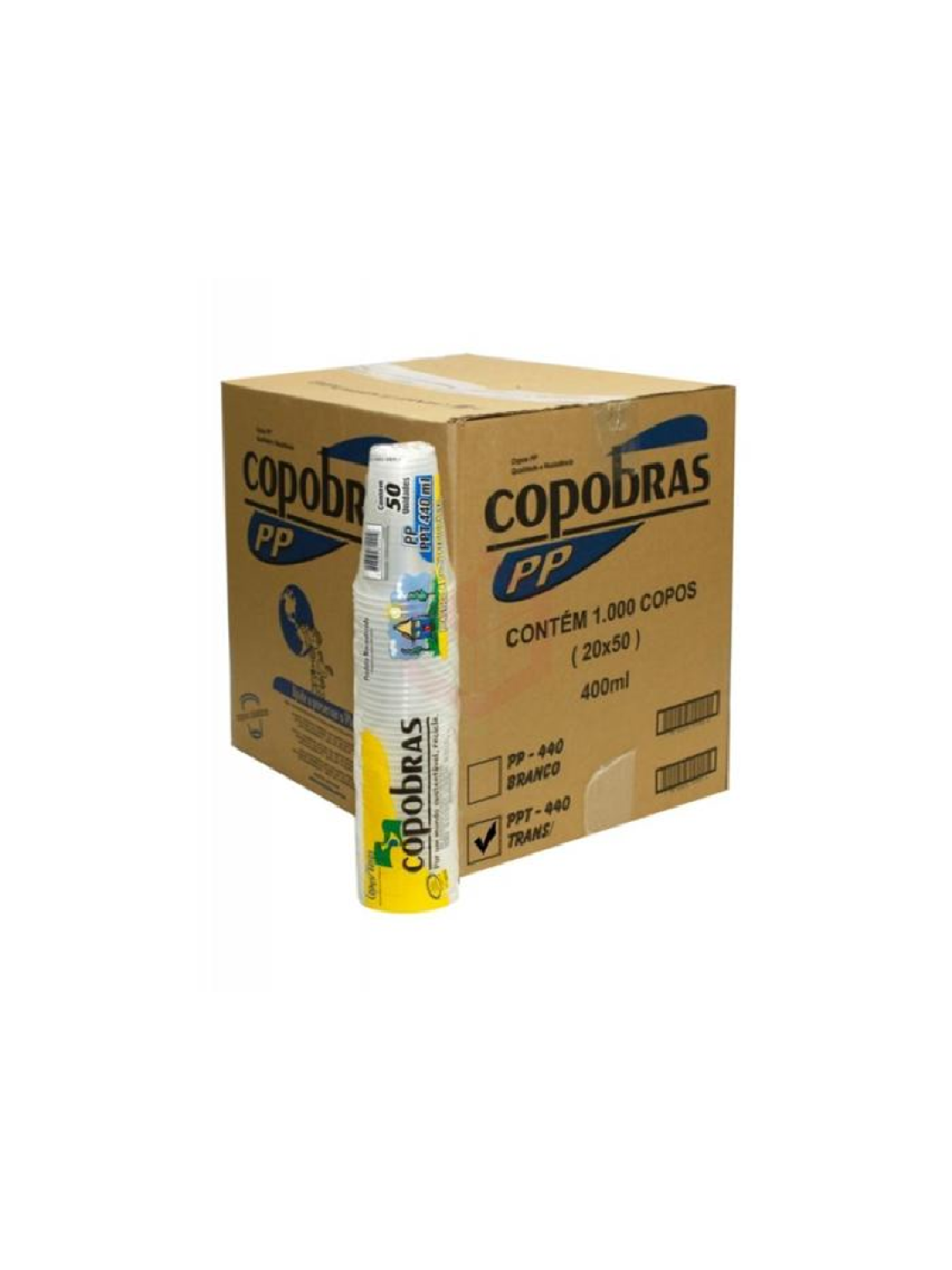 Copo Plastico Transparente 400Ml Pp Copobras - Pacote C/50 Un Copo Plastico Transparente 400Ml Pp Copobras - Pacote C/50 Un