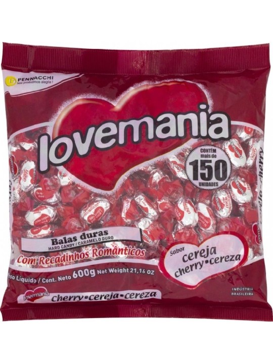 Bala Love Mania Cereja 584Gr - Pacote