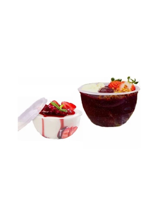 Pote Plast Bowl Cristal 750Ml Freez/Micro C/Sobretampa Prafesta - Pacote C/20Un